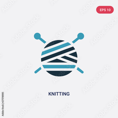 two color knitting vector icon from people skills concept. isolated blue knitting vector sign symbol can be use for web, mobile and logo. eps 10