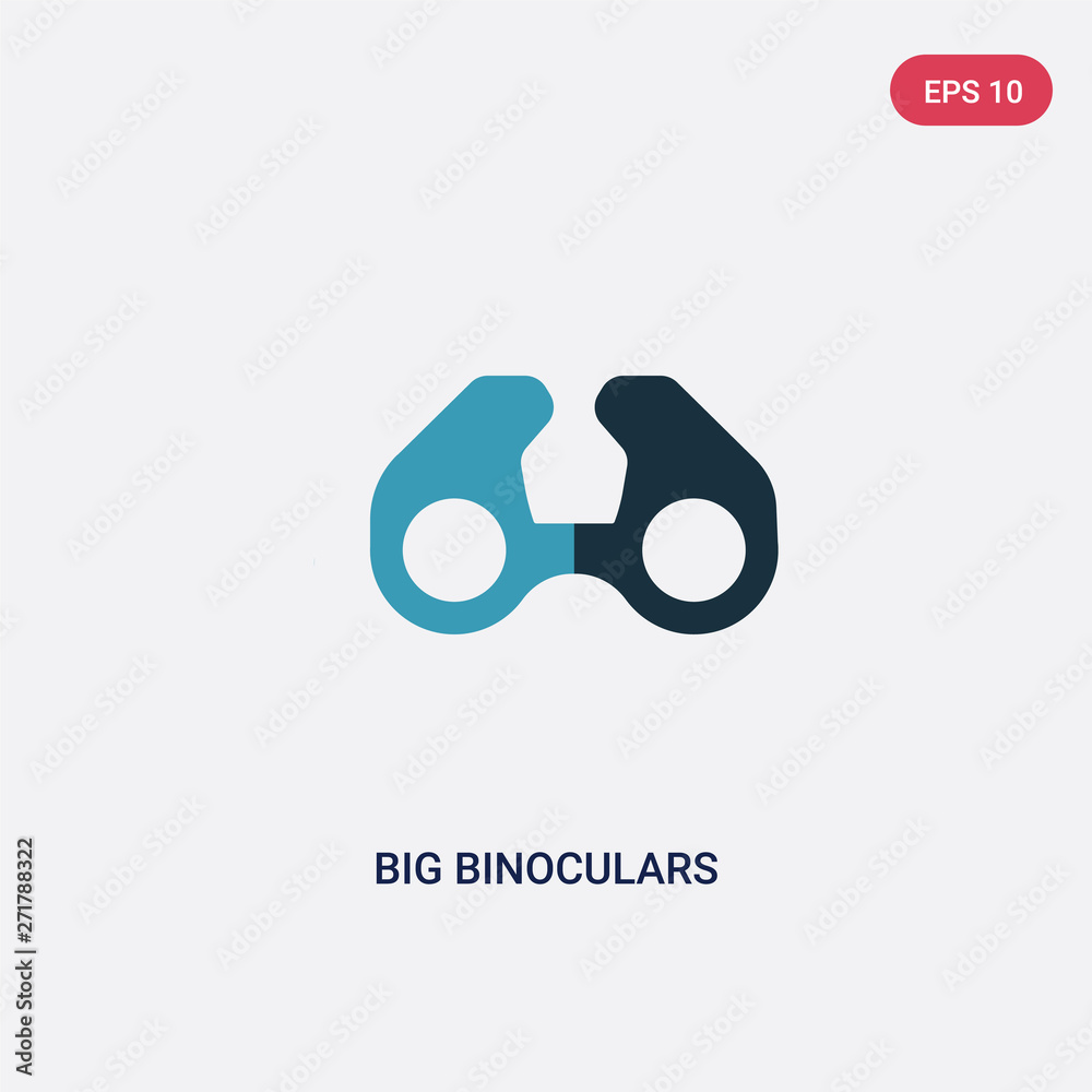 two color big binoculars vector icon from people skills concept. isolated blue big binoculars vector sign symbol can be use for web, mobile and logo. eps 10