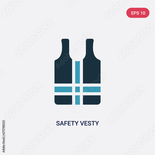 two color safety vesty vector icon from people skills concept. isolated blue safety vesty vector sign symbol can be use for web, mobile and logo. eps 10