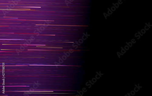 Fototapeta Naklejka Na Ścianę i Meble -  The movement of the purple light group on a black background