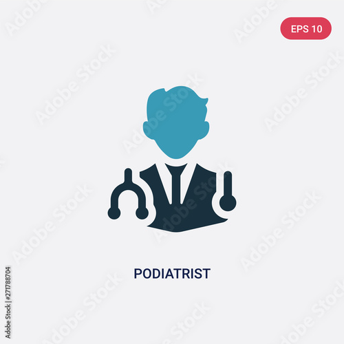 two color podiatrist vector icon from professions concept. isolated blue podiatrist vector sign symbol can be use for web, mobile and logo. eps 10
