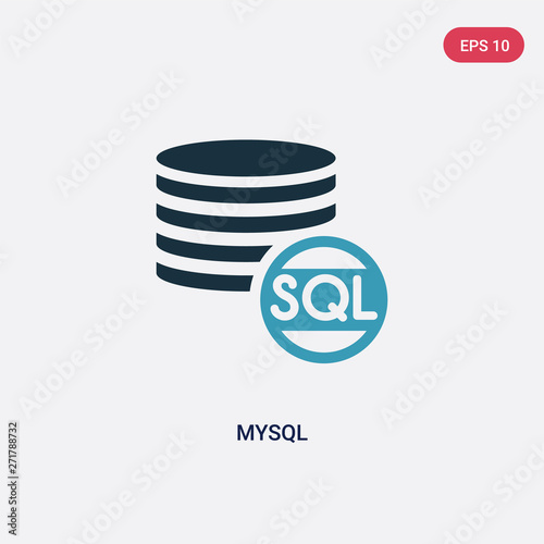 two color mysql vector icon from programming concept. isolated blue mysql vector sign symbol can be use for web, mobile and logo. eps 10