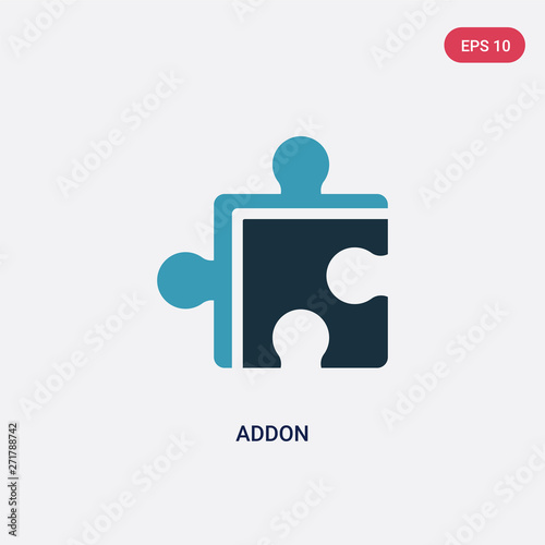 two color addon vector icon from programming concept. isolated blue addon vector sign symbol can be use for web, mobile and logo. eps 10