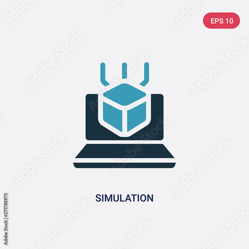 two color simulation vector icon from programming concept. isolated blue simulation vector sign symbol can be use for web, mobile and logo. eps 10
