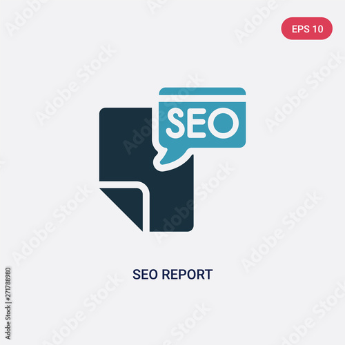 two color seo report vector icon from programming concept. isolated blue seo report vector sign symbol can be use for web, mobile and logo. eps 10