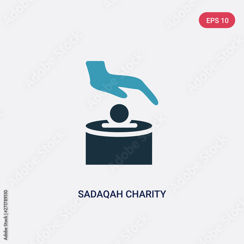 two color sadaqah charity vector icon from religion-2 concept. isolated blue sadaqah charity vector sign symbol can be use for web, mobile and logo. eps 10