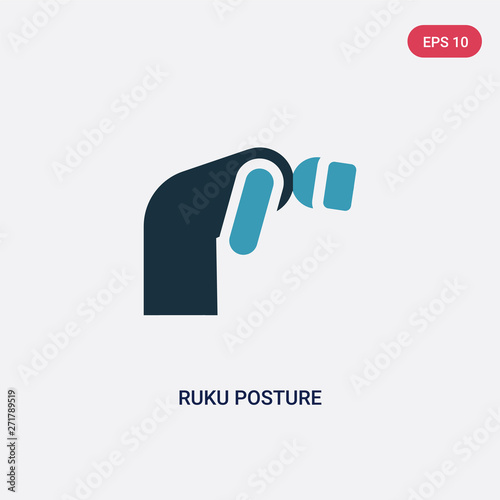 two color ruku posture vector icon from religion-2 concept. isolated blue ruku posture vector sign symbol can be use for web, mobile and logo. eps 10