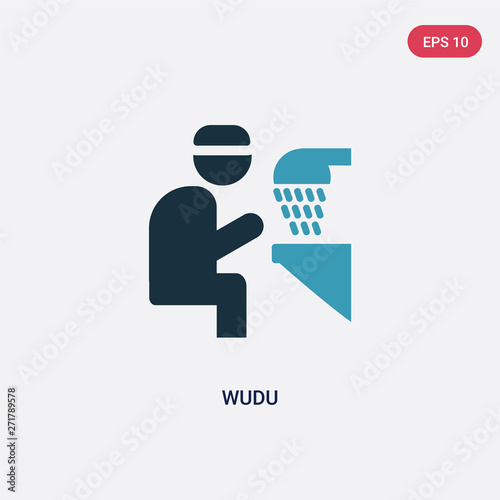 two color wudu vector icon from religion-2 concept. isolated blue wudu vector sign symbol can be use for web, mobile and logo. eps 10