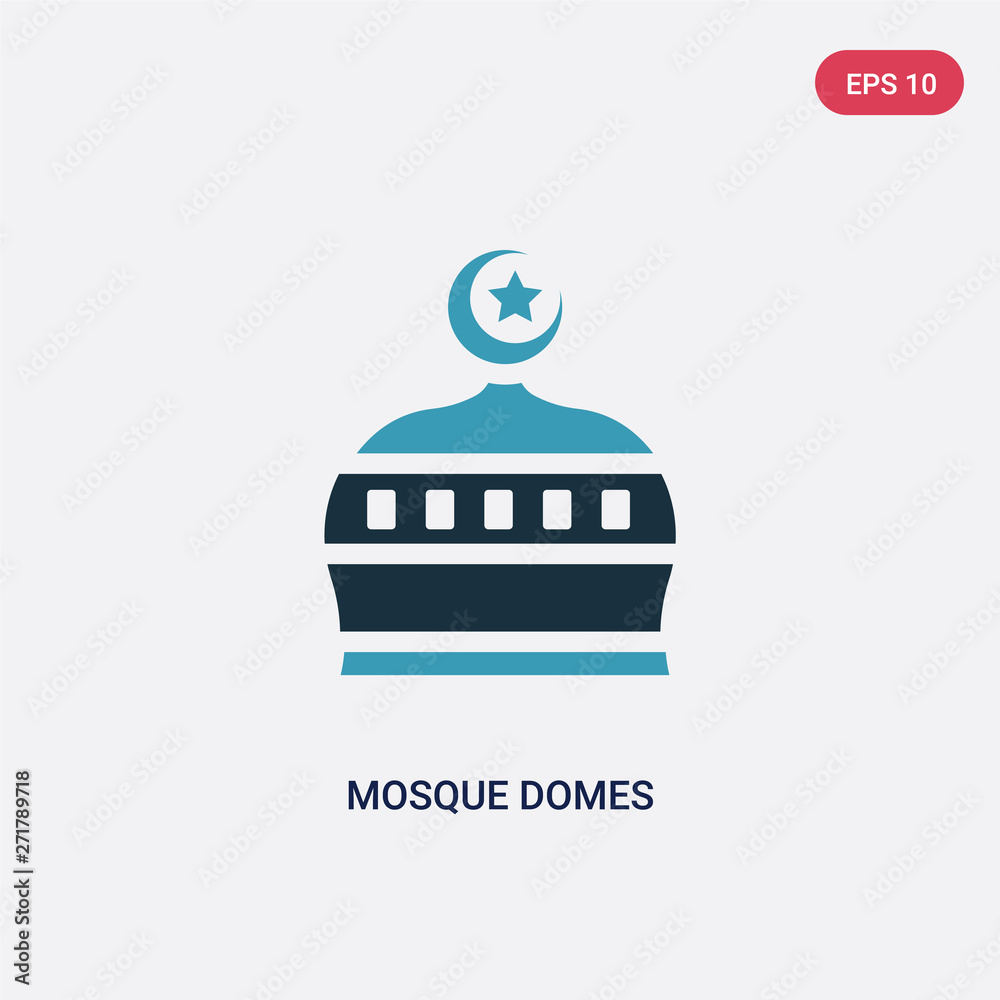 two color mosque domes vector icon from religion concept. isolated blue mosque domes vector sign symbol can be use for web, mobile and logo. eps 10