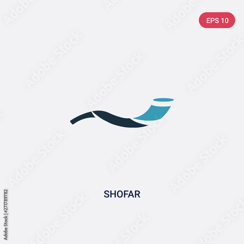 two color shofar vector icon from religion concept. isolated blue shofar vector sign symbol can be use for web, mobile and logo. eps 10