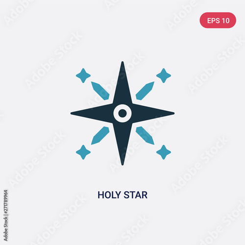two color holy star vector icon from religion concept. isolated blue holy star vector sign symbol can be use for web, mobile and logo. eps 10