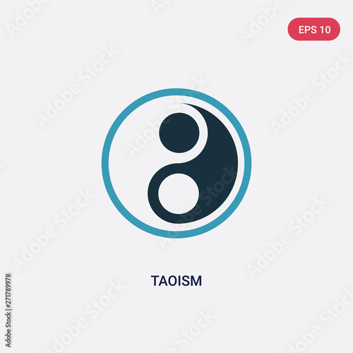 two color taoism vector icon from religion concept. isolated blue taoism vector sign symbol can be use for web, mobile and logo. eps 10