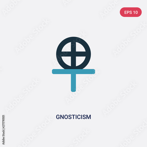two color gnosticism vector icon from religion concept. isolated blue gnosticism vector sign symbol can be use for web, mobile and logo. eps 10