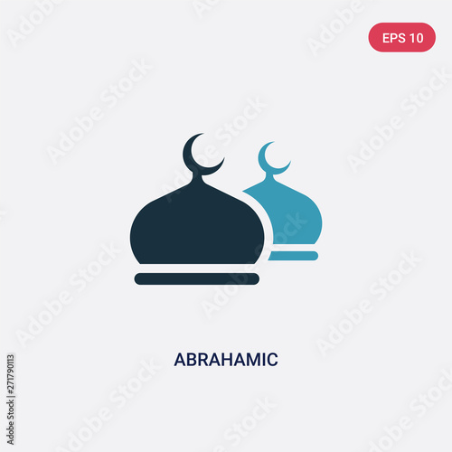 two color abrahamic vector icon from religion concept. isolated blue abrahamic vector sign symbol can be use for web, mobile and logo. eps 10
