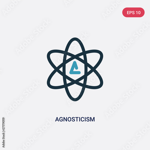 two color agnosticism vector icon from religion concept. isolated blue agnosticism vector sign symbol can be use for web, mobile and logo. eps 10 photo