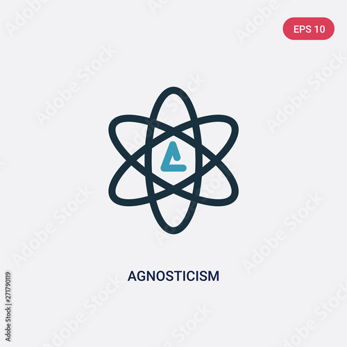 two color agnosticism vector icon from religion concept. isolated blue agnosticism vector sign symbol can be use for web, mobile and logo. eps 10
