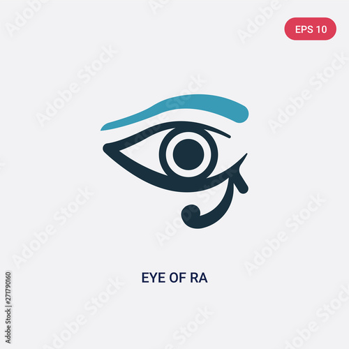 two color eye of ra vector icon from religion concept. isolated blue eye of ra vector sign symbol can be use for web, mobile and logo. eps 10