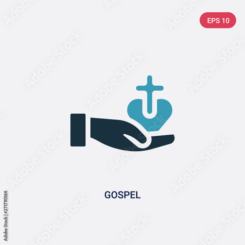 two color gospel vector icon from religion concept. isolated blue gospel vector sign symbol can be use for web, mobile and logo. eps 10