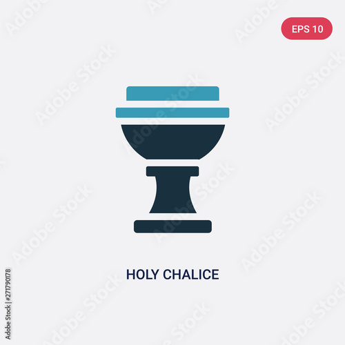 two color holy chalice vector icon from religion concept. isolated blue holy chalice vector sign symbol can be use for web, mobile and logo. eps 10