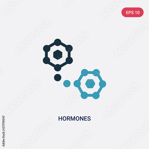 two color hormones vector icon from sauna concept. isolated blue hormones vector sign symbol can be use for web, mobile and logo. eps 10