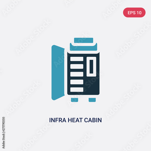 two color infra heat cabin vector icon from sauna concept. isolated blue infra heat cabin vector sign symbol can be use for web, mobile and logo. eps 10