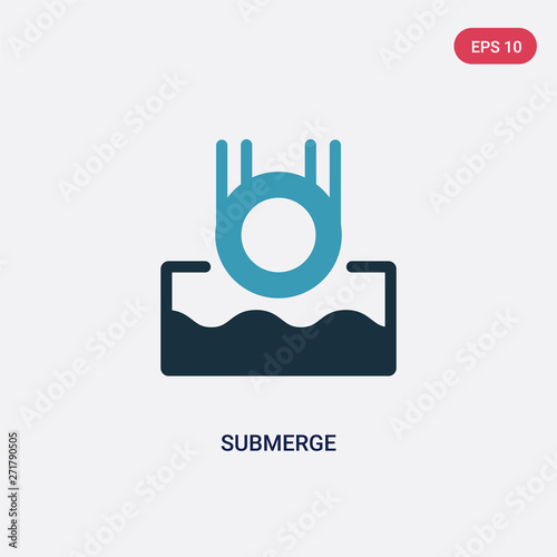 two color submerge vector icon from science concept. isolated blue submerge vector sign symbol can be use for web, mobile and logo. eps 10