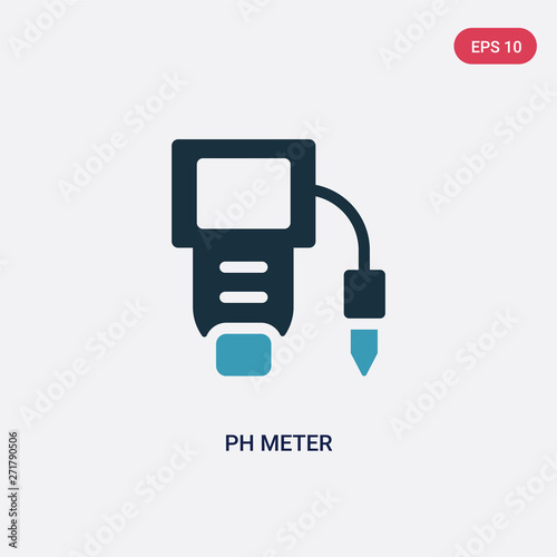 two color ph meter vector icon from science concept. isolated blue ph meter vector sign symbol can be use for web, mobile and logo. eps 10