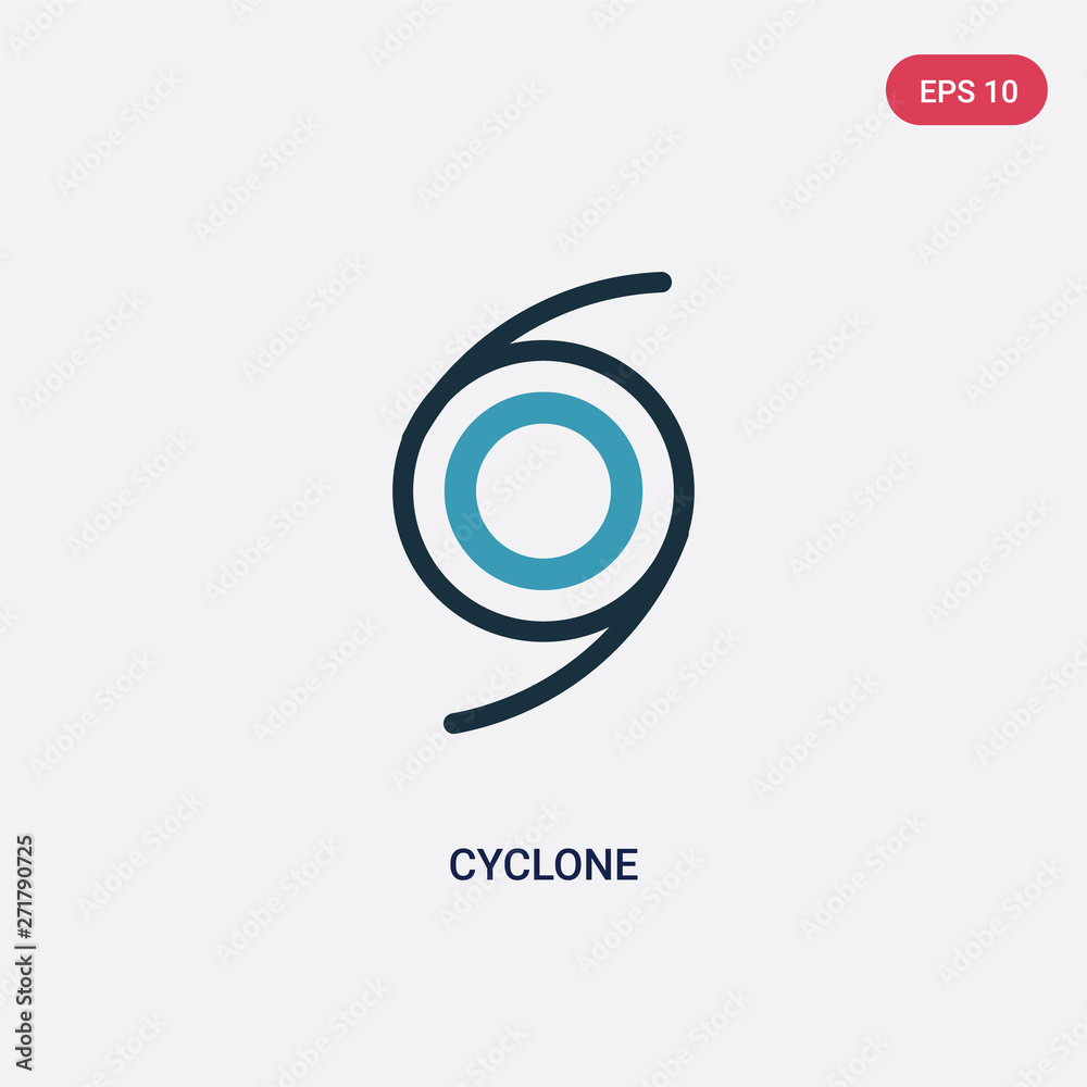 Obraz premium two color cyclone vector icon from season concept. isolated blue cyclone vector sign symbol can be use for web, mobile and logo. eps 10