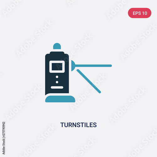 two color turnstiles vector icon from security concept. isolated blue turnstiles vector sign symbol can be use for web, mobile and logo. eps 10