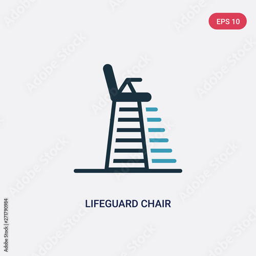 two color lifeguard chair vector icon from security concept. isolated blue lifeguard chair vector sign symbol can be use for web, mobile and logo. eps 10