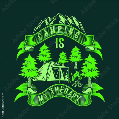 camping is my therapy. Camp Sayings & Quotes 
