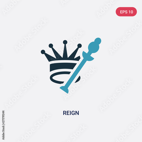 two color reign vector icon from shapes concept. isolated blue reign vector sign symbol can be use for web, mobile and logo. eps 10
