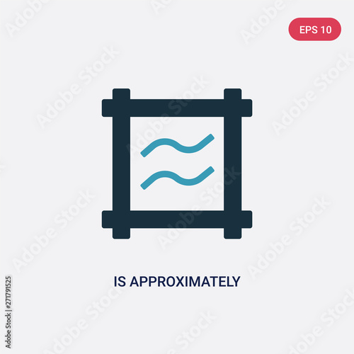 two color is approximately equal to vector icon from shapes and symbols concept. isolated blue is approximately equal to vector sign symbol can be use for web, mobile and logo. eps 10 photo