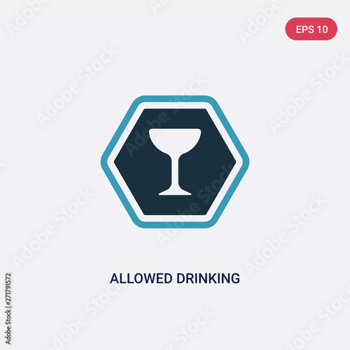 two color allowed drinking vector icon from signaling concept. isolated blue allowed drinking vector sign symbol can be use for web, mobile and logo. eps 10