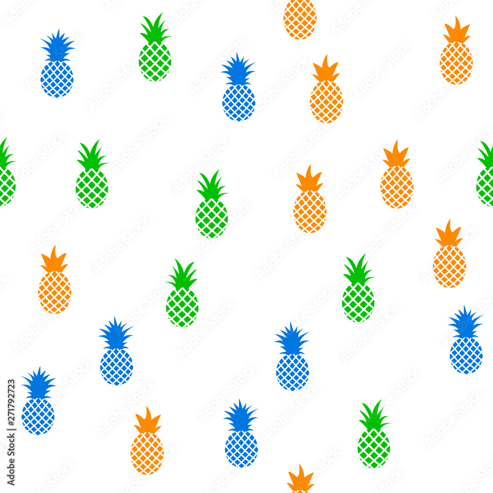 Fototapeta Vector seamless pattern with pineapples. Tropical Summer fruit