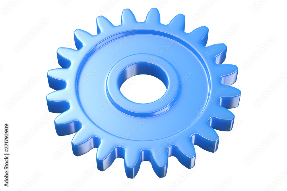 3D render of blue plastic gear isolated on white 3D render of blue plastic gear isolated on white