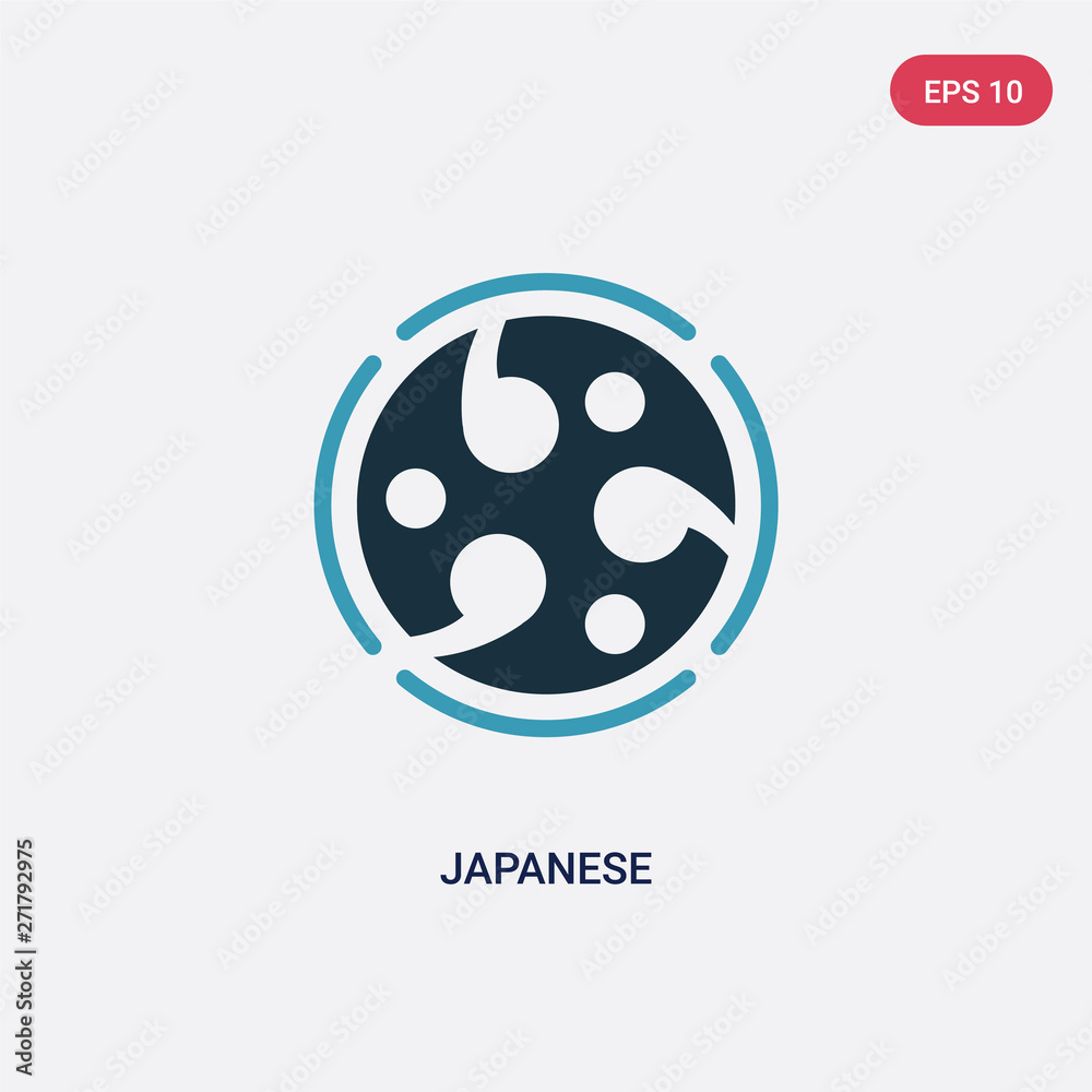 two color japanese vector icon from signs concept. isolated blue japanese vector sign symbol can be use for web, mobile and logo. eps 10