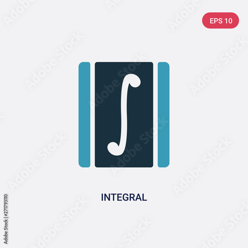 two color integral vector icon from signs concept. isolated blue integral vector sign symbol can be use for web, mobile and logo. eps 10