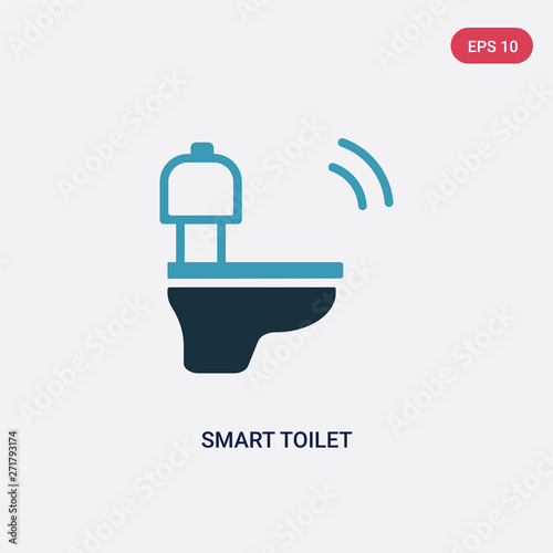 two color smart toilet vector icon from smart home concept. isolated blue smart toilet vector sign symbol can be use for web, mobile and logo. eps 10