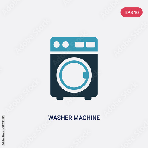 two color washer machine vector icon from smart home concept. isolated blue washer machine vector sign symbol can be use for web, mobile and logo. eps 10