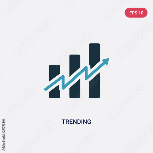 two color trending vector icon from social media marketing concept. isolated blue trending vector sign symbol can be use for web, mobile and logo. eps 10