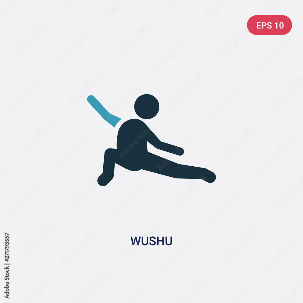 two color wushu vector icon from sports concept. isolated blue wushu vector sign symbol can be use for web, mobile and logo. eps 10