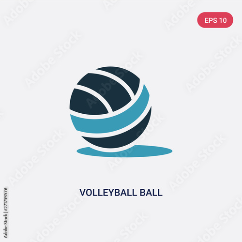 two color volleyball ball vector icon from sports concept. isolated blue volleyball ball vector sign symbol can be use for web, mobile and logo. eps 10