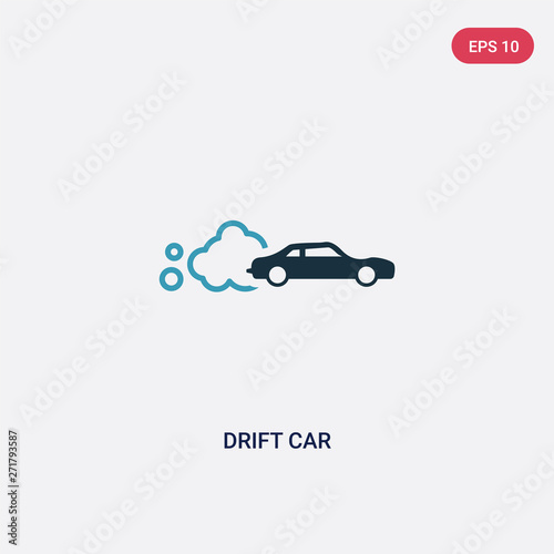 two color drift car vector icon from sports concept. isolated blue drift car vector sign symbol can be use for web, mobile and logo. eps 10