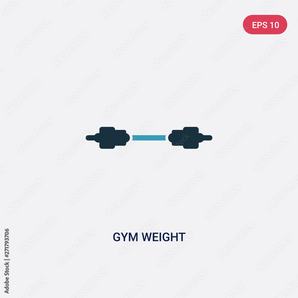 two color gym weight vector icon from sports concept. isolated blue gym weight vector sign symbol can be use for web, mobile and logo. eps 10