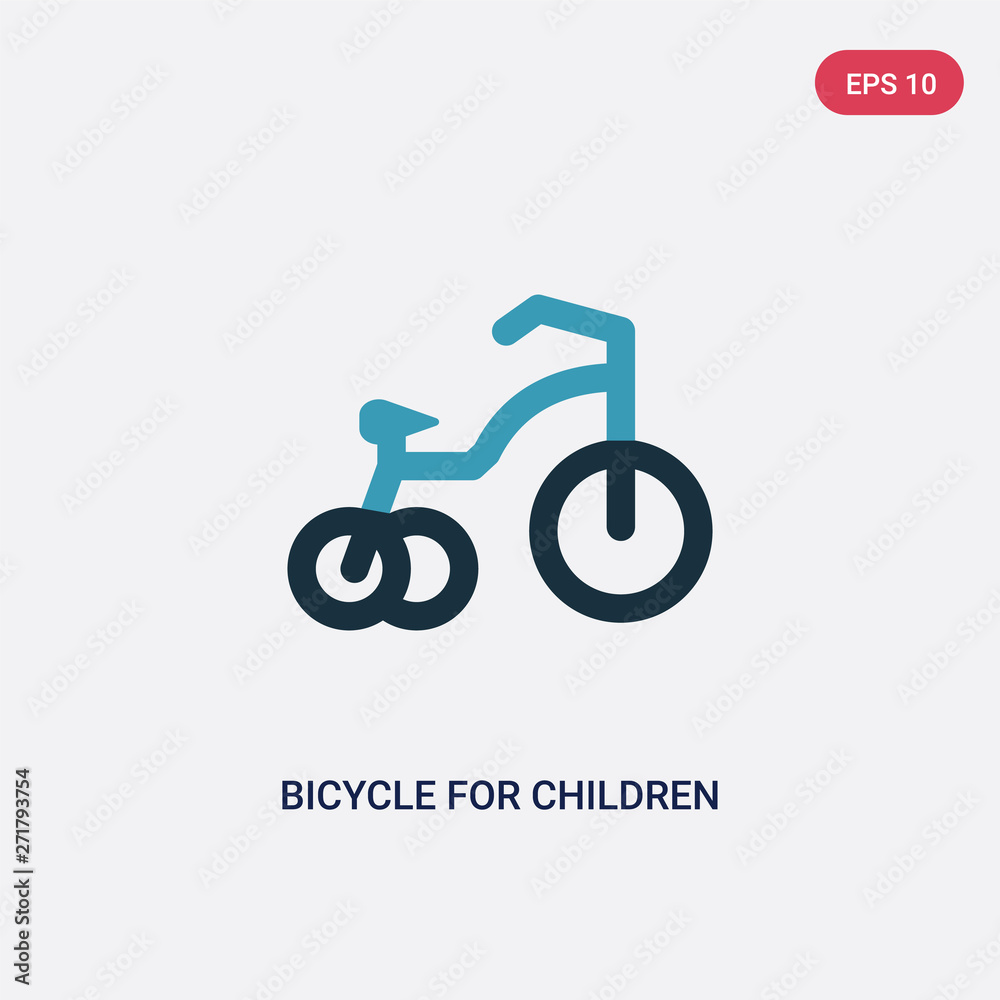 two color bicycle for children vector icon from sports concept. isolated blue bicycle for children vector sign symbol can be use for web, mobile and logo. eps 10