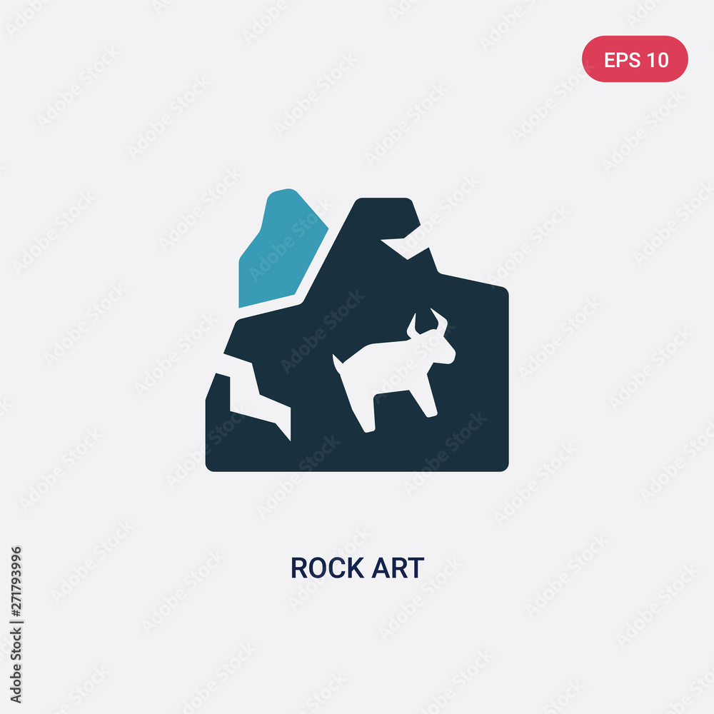 two color rock art vector icon from stone age concept. isolated blue rock art vector sign symbol can be use for web, mobile and logo. eps 10