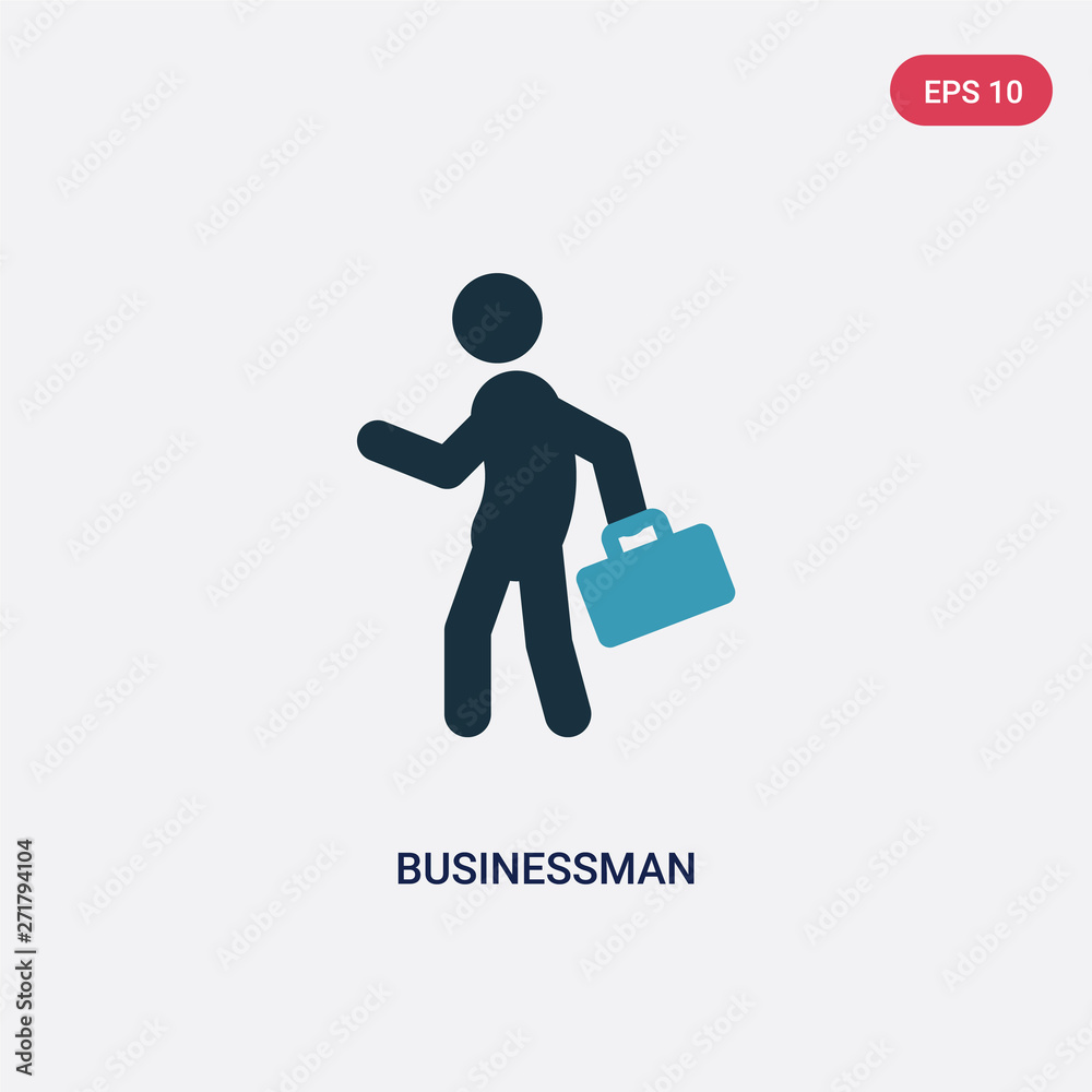 two color businessman vector icon from strategy concept. isolated blue businessman vector sign symbol can be use for web, mobile and logo. eps 10