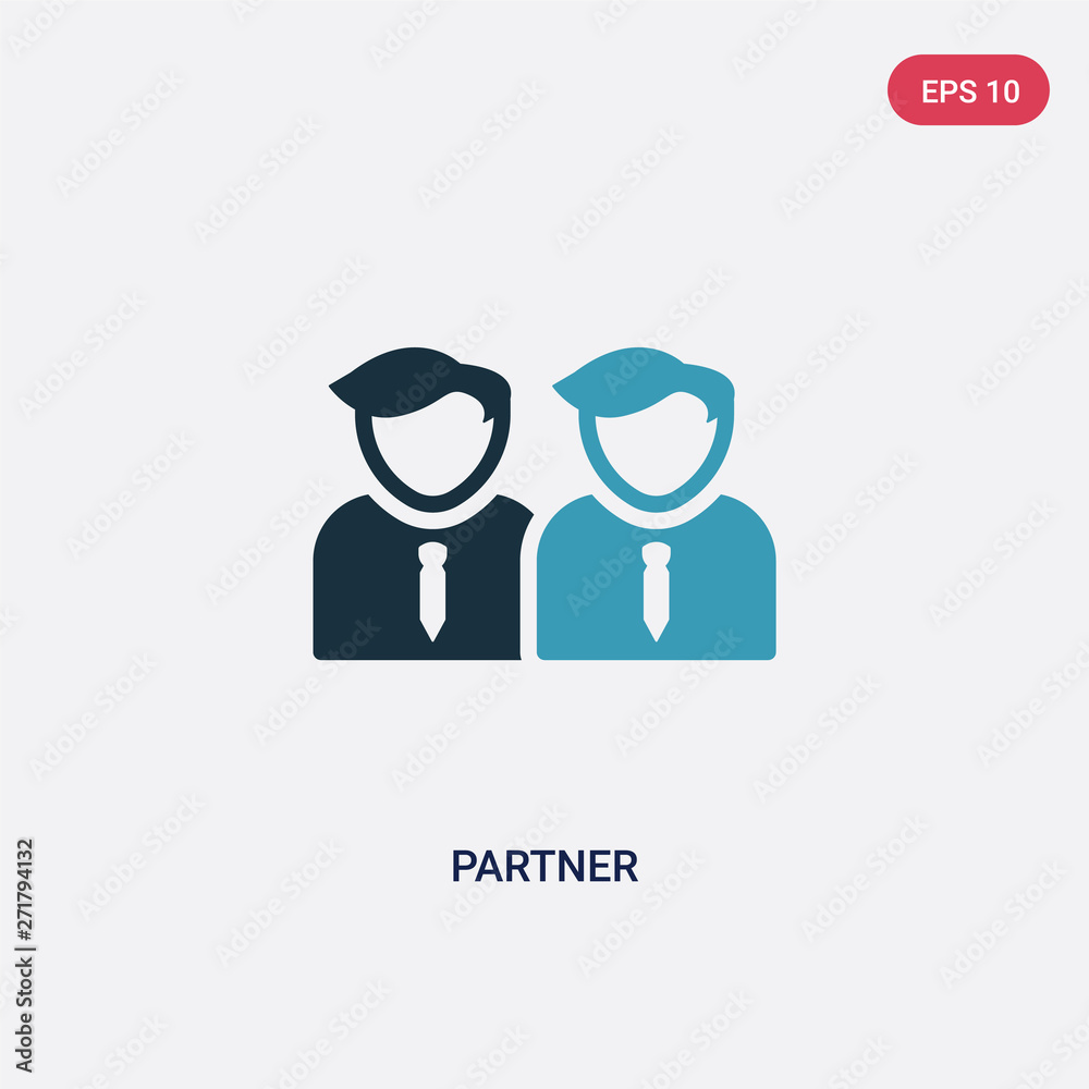 two color partner vector icon from strategy concept. isolated blue partner vector sign symbol can be use for web, mobile and logo. eps 10