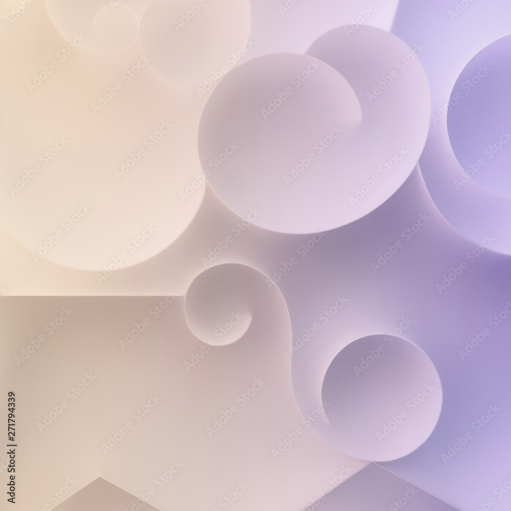 Composition with decorative elements for abstract background, 3d illustration